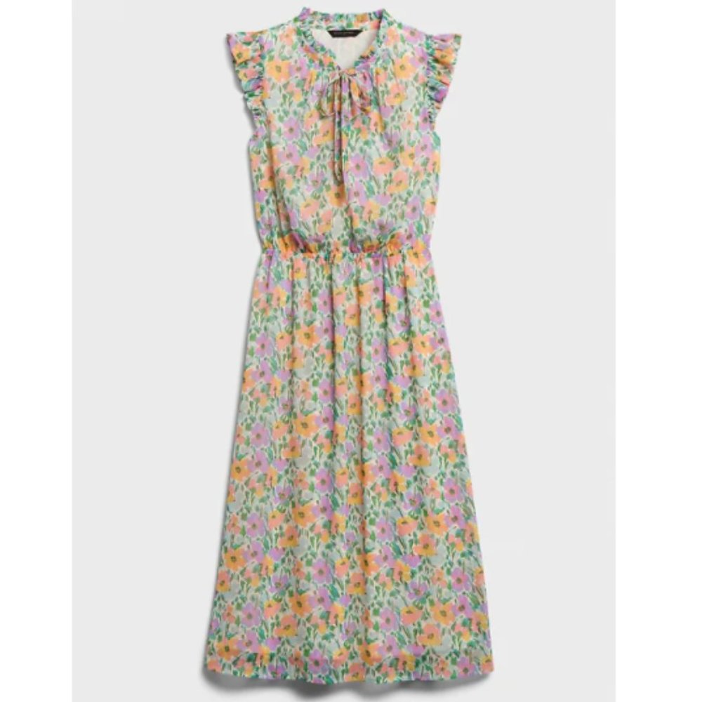 Floral Pleated Midi Dress